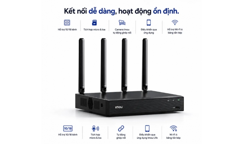 Đầu ghi Imou 18 kênh NVR-N118W-8A0E